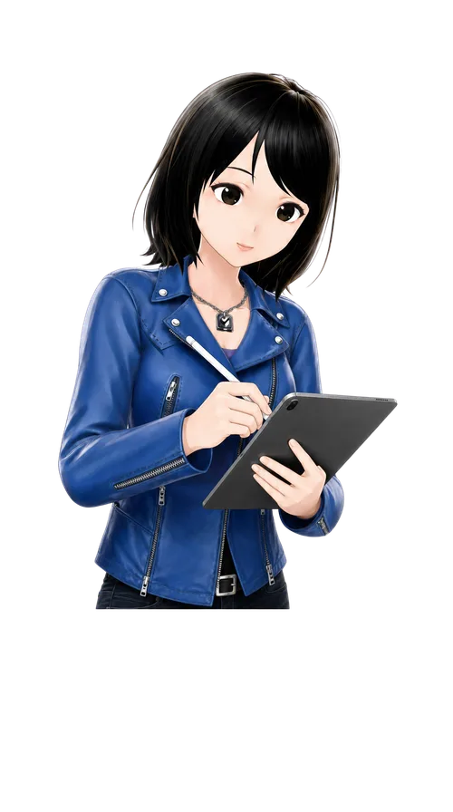 SpeakEgo AI language teacher holding a tablet